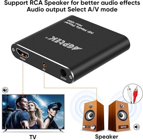 HDMI Media Player, Black Mini 1080p Full-HD Ultra HDMI Digital Media Player in Saudi Arabia