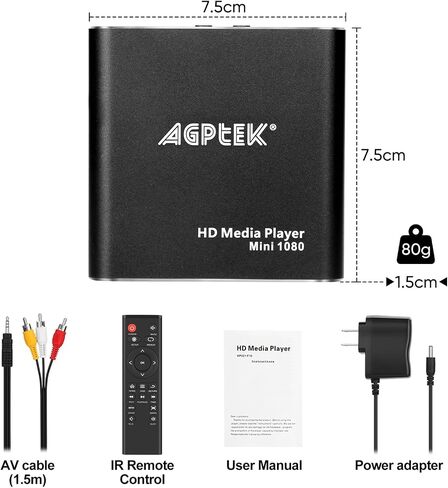 HDMI Media Player, Black Mini 1080p Full-HD Ultra HDMI Digital Media Player in Saudi Arabia