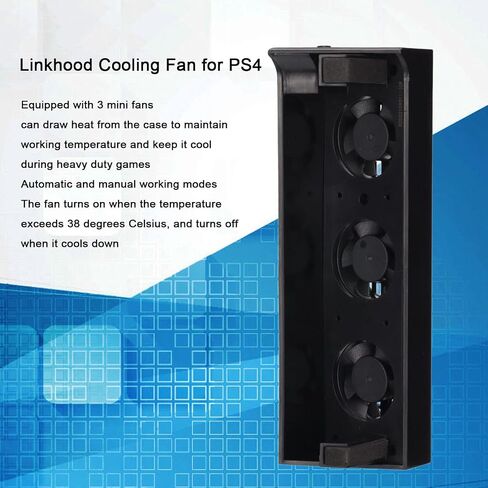 Auto Cooling Fan for Slim Host Cooling, External USB Cooler Automatic Temperature Sensor Controlled Radiator 3 Ports for Slim in Saudi Arabia
