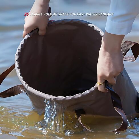 Outdoor Folding Bucket 2pcs, Portable Bucket with Valve, Water Basin Camping, Bucket with Lid 25L Large Capacity Round Portable Bucket Fishing Container in Saudi Arabia