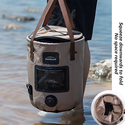 Outdoor Folding Bucket 2pcs, Portable Bucket with Valve, Water Basin Camping, Bucket with Lid 25L Large Capacity Round Portable Bucket Fishing Container in Saudi Arabia
