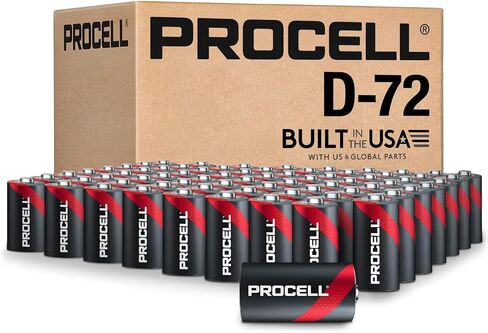 PROCELL D Cell Alkaline Batteries, 1.5V, 72-Pack Bulk for Professionals in Saudi Arabia