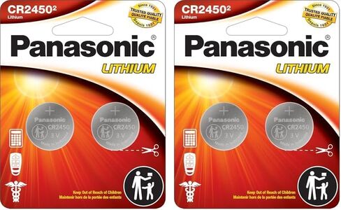 Panasonic CR2450 3.0 Volt Long Lasting Lithium Coin Cell Batteries in Child Resistant, Standards Based Packaging, 2-Battery Pack in Saudi Arabia