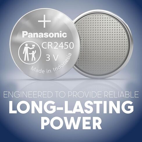 Panasonic CR2450 3.0 Volt Long Lasting Lithium Coin Cell Batteries in Child Resistant, Standards Based Packaging, 2-Battery Pack in Saudi Arabia