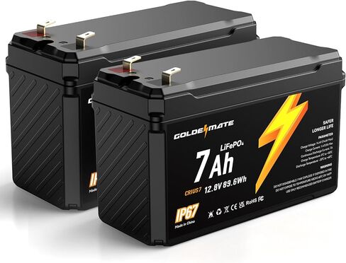 بطارية GOLDENMATE 12V 10Ah Lithium LiFePO4 (عبوتين)، مقاومة للماء IP67 in Saudi Arabia