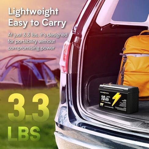 بطارية GOLDENMATE 12V 10Ah Lithium LiFePO4 (عبوتين)، مقاومة للماء IP67 in Saudi Arabia