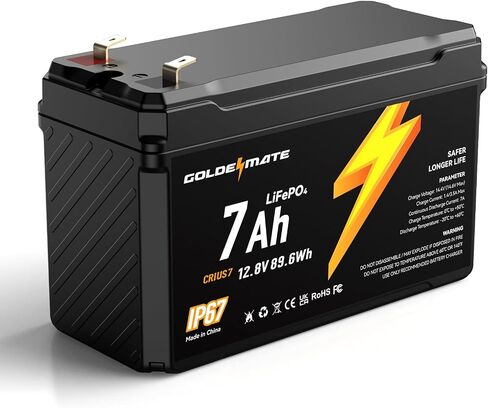 بطارية GOLDENMATE 12V 10Ah Lithium LiFePO4 (عبوتين)، مقاومة للماء IP67 in Saudi Arabia