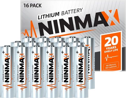 بطاريات NINMAX® Lithium AA 24 حزمة، 3500 مللي أمبير 1.5 فولت حزمة كبيرة تدوم طويلاً بطارية مزدوجة للأجهزة عالية التصريف 【غير قابلة لإعادة الشحن】 in Saudi Arabia