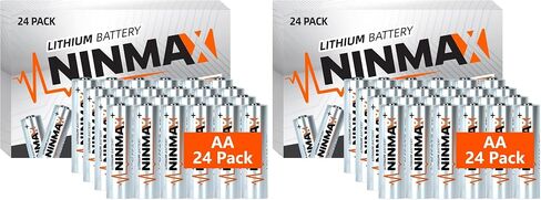 بطاريات NINMAX® Lithium AA 24 حزمة، 3500 مللي أمبير 1.5 فولت حزمة كبيرة تدوم طويلاً بطارية مزدوجة للأجهزة عالية التصريف 【غير قابلة لإعادة الشحن】 in Saudi Arabia