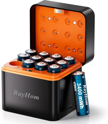 12 Pack 3400mWh Rechargeable Lithium aa Batteries with 12 Solt Charger in Saudi Arabia