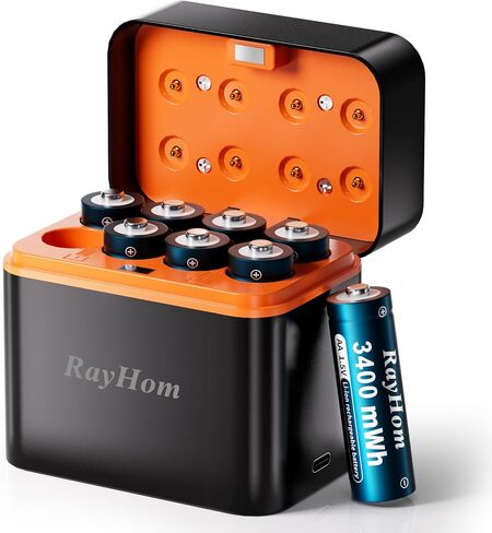 12 Pack 3400mWh Rechargeable Lithium aa Batteries with 12 Solt Charger in Saudi Arabia