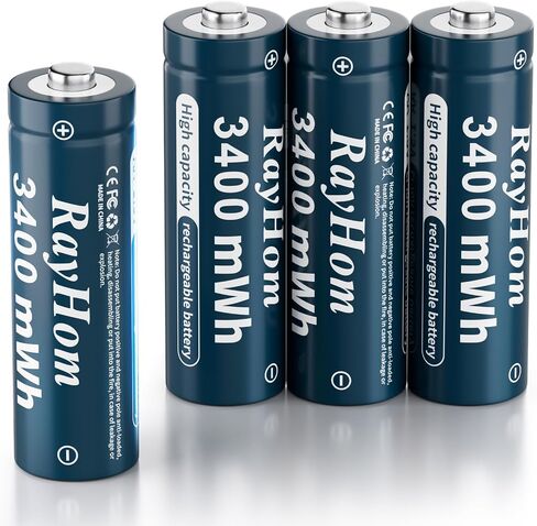 12 Pack 3400mWh Rechargeable Lithium aa Batteries with 12 Solt Charger in Saudi Arabia
