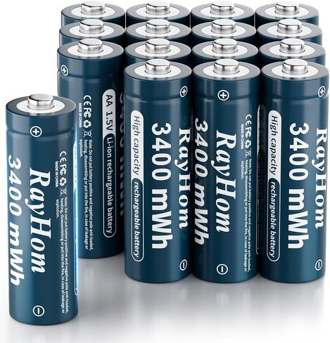 12 Pack 3400mWh Rechargeable Lithium aa Batteries with 12 Solt Charger in Saudi Arabia