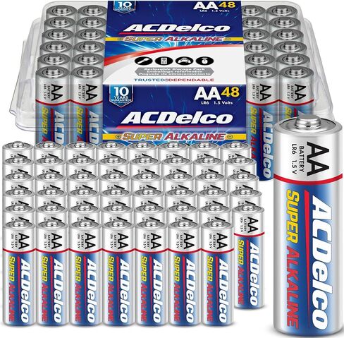 ACDelco 48-Count Double AA Batteries, Maximum Power Super Alkaline Battery, 10-Year Shelf Life, Reclosable Packaging in Saudi Arabia