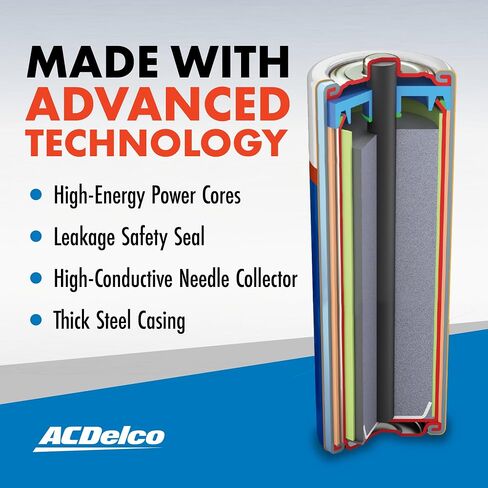 ACDelco 48-Count Double AA Batteries, Maximum Power Super Alkaline Battery, 10-Year Shelf Life, Reclosable Packaging in Saudi Arabia