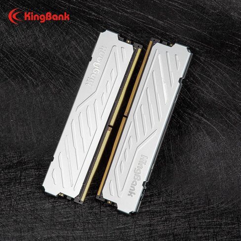 KingBank Computer Desktop Memory Ram DDR4 32GB(2x16GB) 3200MHZ CL16 1.35V XMP2.0 Overclocking with Heatsink for PC Gaming/Office/PS,Silver in Saudi Arabia