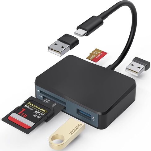 SD Card Reader, 5 in 1 USB-C & USB Dual Connectors Card Adapter for iPhone in Saudi Arabia