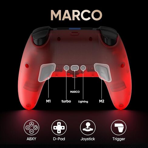 BETMI LED Wireless Controller for PS5, Pro/Slim/PC(Frosted Red Black) in Saudi Arabia