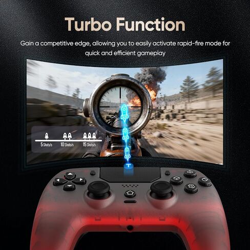 BETMI LED Wireless Controller for PS5, Pro/Slim/PC(Frosted Red Black) in Saudi Arabia