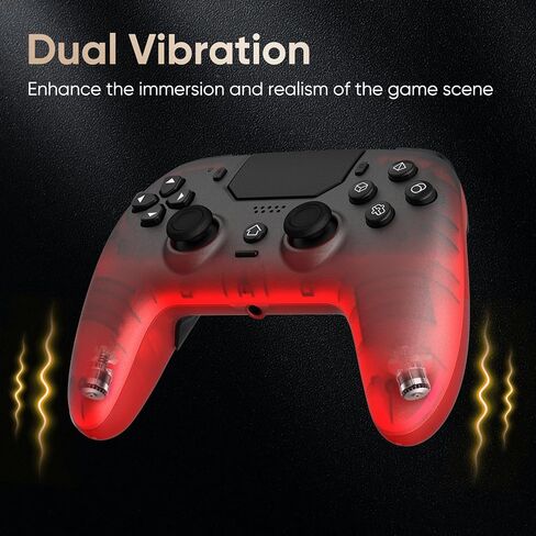 BETMI LED Wireless Controller for PS5, Pro/Slim/PC(Frosted Red Black) in Saudi Arabia