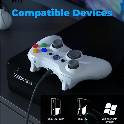 GUOC 2 PACK Wired Controller for Xbox 360 and Windows PC, Compatible with xbox 360/360 S/360 E, with Dual-Vibration, 2.5mm headphone Jack in Saudi Arabia
