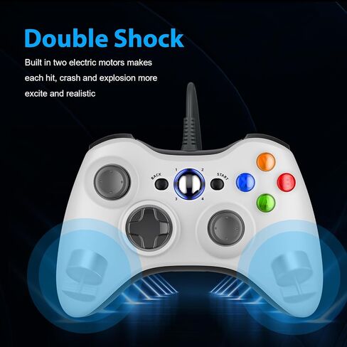 GUOC 2 PACK Wired Controller for Xbox 360 and Windows PC, Compatible with xbox 360/360 S/360 E, with Dual-Vibration, 2.5mm headphone Jack in Saudi Arabia