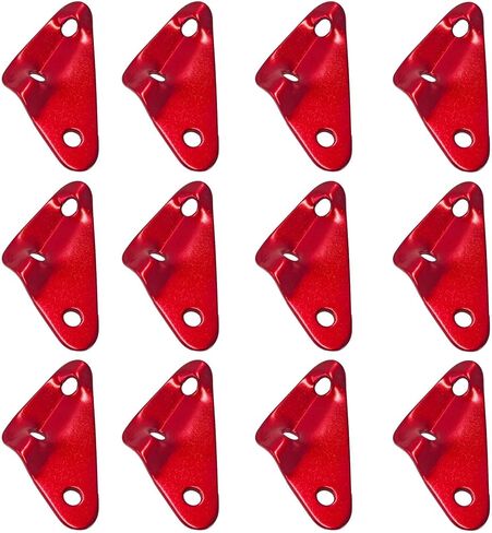 12PCS Aluminum Alloy Tent Rope Tensioner, Portable Triangle Shape Guyline Cord Adjuster for Camping Hiking Backpacking Outdoor Tent Accessories (Red) in Saudi Arabia