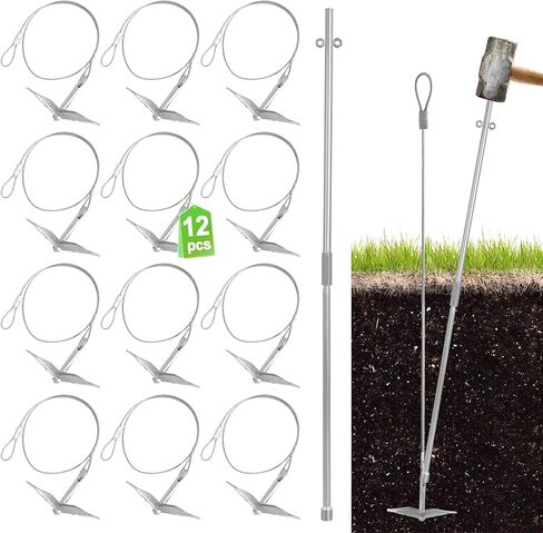 12 Pack Ground Earth Anchors, 35 x 1/8 Inch Cable with Drive Rod Tool in Saudi Arabia