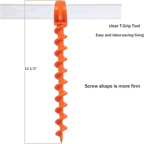 تتضمن أوتاد الخيمة شديدة التحمل أداة T-Grip للرياح العالية والرمل والمظلات والتخييم، مرساة أرضية نهائية معاد تدويرها بنسبة 100% (صغيرة، عبوة واحدة، برتقالية، (عبوتان) in Saudi Arabia