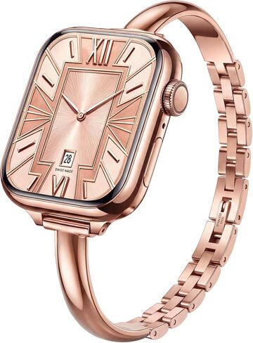 Slim Gold Bracelet Apple Watch Bands for Women(No Case) 38mm 40mm 41mm 42mm, 0.3 Inch Width Stainless Steel Thin Dressy Metal Band for iWatch 11/10/9/8/7/6/5/4/SE/3/2/1 Series Elegant Luxury Strap in Saudi Arabia