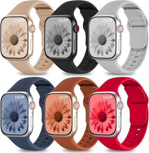 6 قطع من أساور السيليكون الرياضية المتوافقة مع سوار ساعة Apple للنساء والرجال in Kuwait