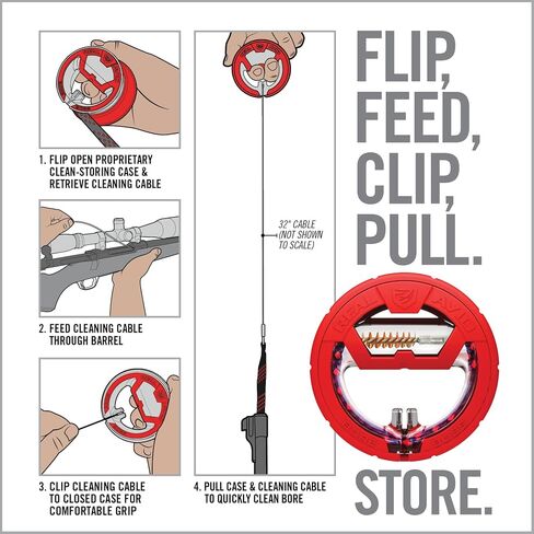 Real Avid Bore Boss Gun Snake | Cleaning System | Rapid Pull Through Barrel & BoreCleaning Cable with Integrated Brush & Mop for Quick & Mess Free Gun Cleaning in Saudi Arabia