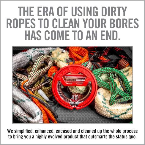 Real Avid Bore Boss Gun Snake | Cleaning System | Rapid Pull Through Barrel & BoreCleaning Cable with Integrated Brush & Mop for Quick & Mess Free Gun Cleaning in Saudi Arabia