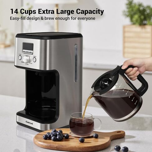 Gevi 14‑Cup Drip Coffee Maker, Programmable With Glass Carafe in Saudi Arabia
