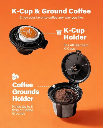 SHARDOR Single Serve & Carafe Coffee Maker, Hot & Iced Coffee Machine for K Cup Pods & Grounds, 6-32oz Brew Sizes, 95oz Removable Water Reservoir, 5 Cup Thermal Carafe, 24H Programmable, Matte Black in Saudi Arabia