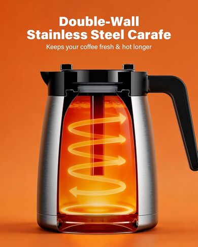 SHARDOR Single Serve & Carafe Coffee Maker, Hot & Iced Coffee Machine for K Cup Pods & Grounds, 6-32oz Brew Sizes, 95oz Removable Water Reservoir, 5 Cup Thermal Carafe, 24H Programmable, Matte Black in Saudi Arabia