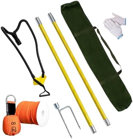 Complete Arborist Throw Line & Launcher Kit, 8oz Throw Weight & 196ft Paracord Rope & Arborist Slingshot with Ground Spike, Arborist Equipment for Tree Climbing & Outdoor Setups in Saudi Arabia