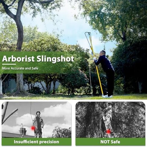 Complete Arborist Throw Line & Launcher Kit, 8oz Throw Weight & 196ft Paracord Rope & Arborist Slingshot with Ground Spike, Arborist Equipment for Tree Climbing & Outdoor Setups in Saudi Arabia