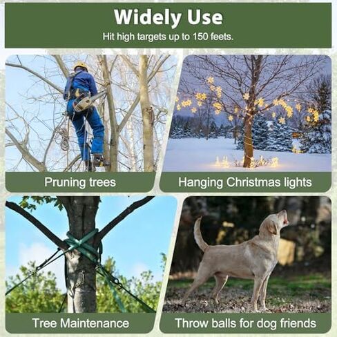 Complete Arborist Throw Line & Launcher Kit, 8oz Throw Weight & 196ft Paracord Rope & Arborist Slingshot with Ground Spike, Arborist Equipment for Tree Climbing & Outdoor Setups in Saudi Arabia