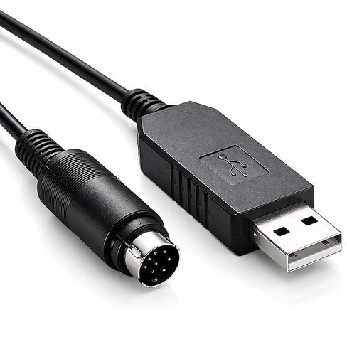 USB to RS232 Mini DIN 8 Pin PLC Programming Cable Compatible with Delta DVP-CAB for Delta DVP Series PLC in Saudi Arabia