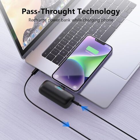 Mini Portable Charger for iPhone 14/13 Series,Upgraded 5000mAh PD Fast Charging Battery Pack,LCD Display Cute Power Bank Portable Phone Charger for iPhone 14/14 Pro Max/13/12 Pro/11/XS/XR/X/8/7/6 in Saudi Arabia