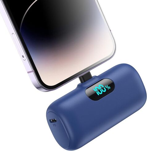 Mini Portable Charger for iPhone 14/13 Series,Upgraded 5000mAh PD Fast Charging Battery Pack,LCD Display Cute Power Bank Portable Phone Charger for iPhone 14/14 Pro Max/13/12 Pro/11/XS/XR/X/8/7/6 in Saudi Arabia
