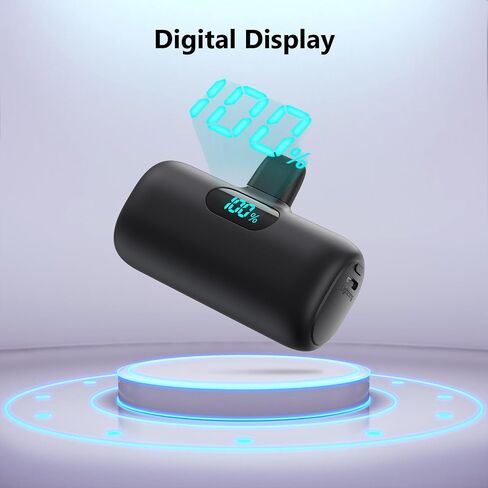 Mini Portable Charger for iPhone 14/13 Series,Upgraded 5000mAh PD Fast Charging Battery Pack,LCD Display Cute Power Bank Portable Phone Charger for iPhone 14/14 Pro Max/13/12 Pro/11/XS/XR/X/8/7/6 in Saudi Arabia