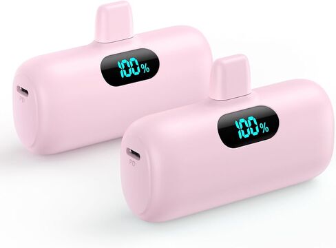 Mini Portable Charger for iPhone 14/13 Series,Upgraded 5000mAh PD Fast Charging Battery Pack,LCD Display Cute Power Bank Portable Phone Charger for iPhone 14/14 Pro Max/13/12 Pro/11/XS/XR/X/8/7/6 in Saudi Arabia