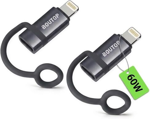 BOUTOP Apple MFi Certified USB-C to Lightning 60W Charging Adapter 2-Pack in Kuwait