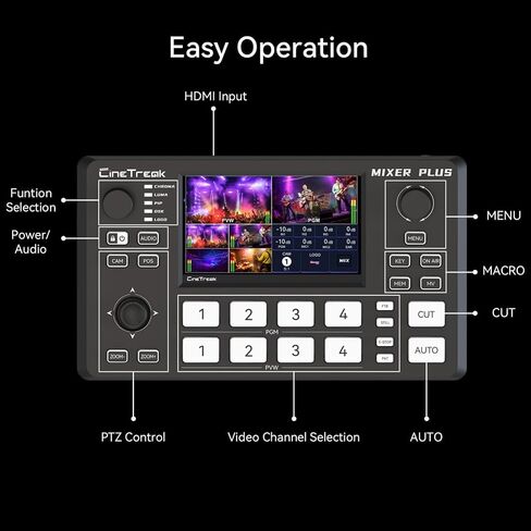 CineTreak Mixer Plus 4-Channel HDMI Video Switcher with 4.5-Inch LCD in Saudi Arabia