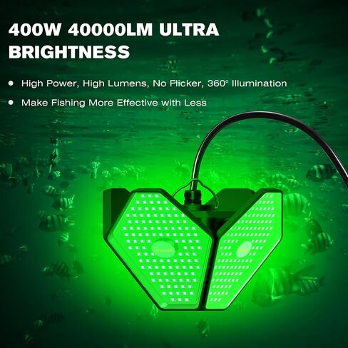 Goldlife Green Underwater Fishing Light LED 400W 12V IP69K Foldable Design in Saudi Arabia