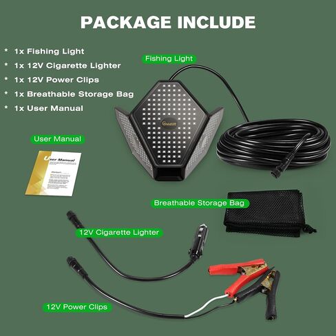 Goldlife Green Underwater Fishing Light LED 400W 12V IP69K Foldable Design in Saudi Arabia