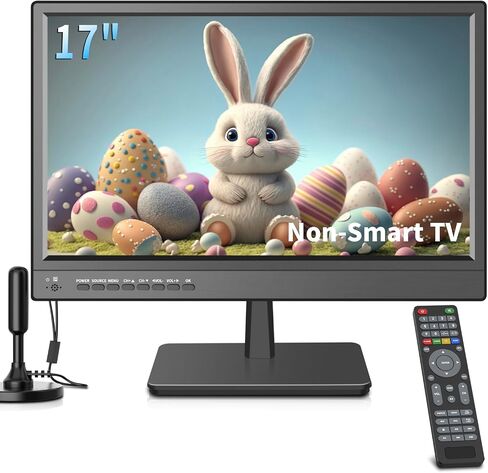 Jexiop 17inch Smart TV,Full HD 1080p LED Flat Screen with ATSC TV,with Built-in HDMI/USB-Suitable for Kitchen Kid's Room Basement or RV Camper in Saudi Arabia