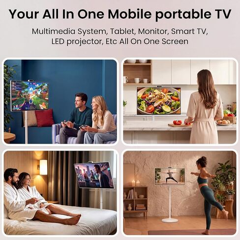 تلفزيون ذكي محمول مقاس 32 بوصة بدقة 4K على عجلات، وشاشة تعمل باللمس in Kuwait
